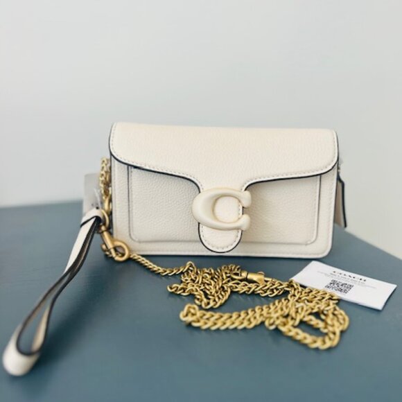 BRAND NEW WITH TAGS : Coach Tabby Crossbody Wristlet - Brass/Chalk - Picture 8 of 16